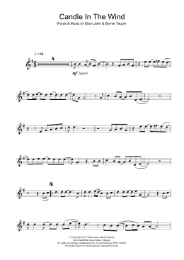 page one of Candle In The Wind (Alto Sax Solo)