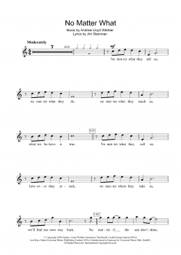 page one of No Matter What (from Whistle Down The Wind) (Clarinet Solo)