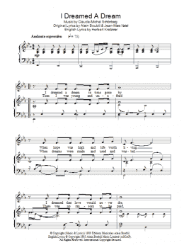 page one of I Dreamed A Dream (Piano & Vocal)