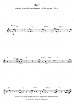 page one of Hero (Clarinet Solo)