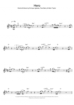 page one of Hero (Flute Solo)