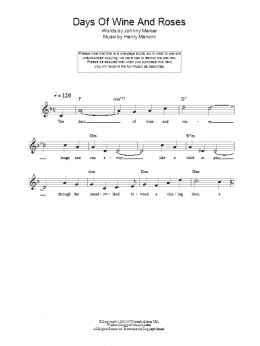 page one of Days Of Wine And Roses (Lead Sheet / Fake Book)