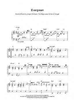 page one of Evergreen (Piano Solo)