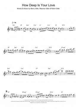 page one of How Deep Is Your Love (Flute Solo)