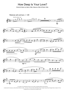 page one of How Deep Is Your Love (Tenor Sax Solo)