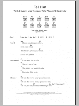 page one of Tell Him (Guitar Chords/Lyrics)