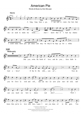 page one of American Pie (Flute Solo)