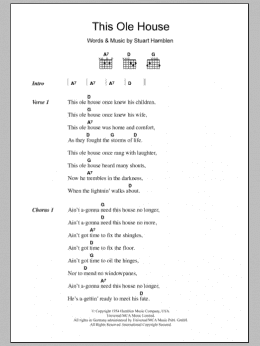 page one of This Ole House (Guitar Chords/Lyrics)