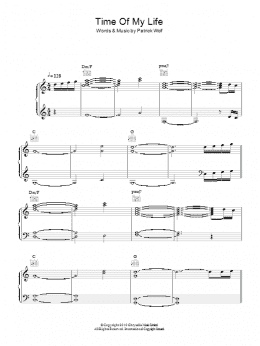 page one of Time Of My Life (Piano, Vocal & Guitar Chords)