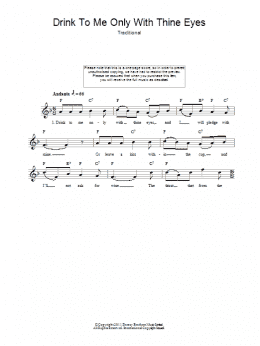 page one of Drink To Me Only With Thine Eyes (Lead Sheet / Fake Book)