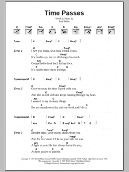 page one of Time Passes (Guitar Chords/Lyrics)