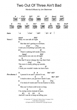 page one of Two Out Of Three Ain't Bad (Guitar Chords/Lyrics)