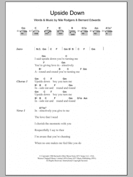 page one of Upside Down (Guitar Chords/Lyrics)