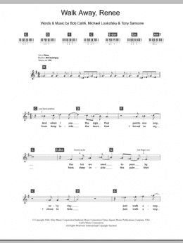 page one of Walk Away, Renee (Piano Chords/Lyrics)