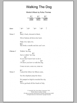 page one of Walkin' The Dog (Guitar Chords/Lyrics)