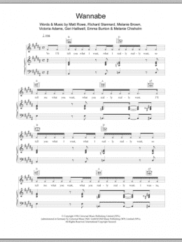 page one of Wannabe (Piano, Vocal & Guitar Chords (Right-Hand Melody))