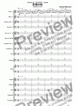page one of Autumn in " KYOTO " , Japan  ( Orchestra )