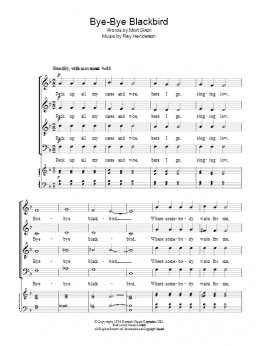 page one of Bye Bye Blackbird (SATB Choir)