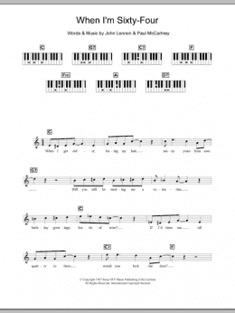 page one of When I'm Sixty-Four (Piano Chords/Lyrics)