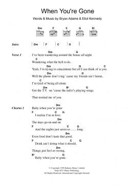 page one of When You're Gone (Guitar Chords/Lyrics)