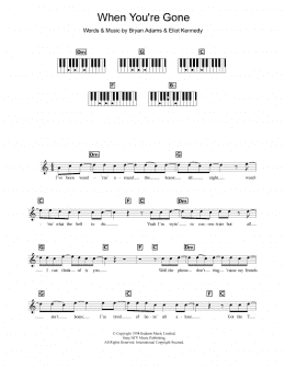 page one of When You're Gone (Piano Chords/Lyrics)