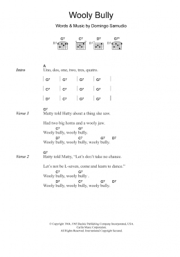 page one of Wooly Bully (Guitar Chords/Lyrics)