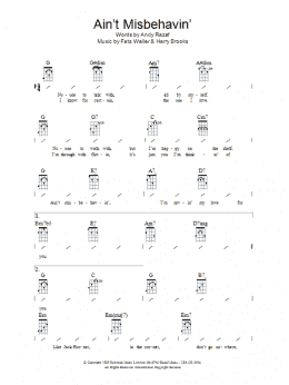 page one of Ain't Misbehavin' (Ukulele Chords/Lyrics)