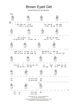 page one of Brown Eyed Girl (Ukulele Chords/Lyrics)