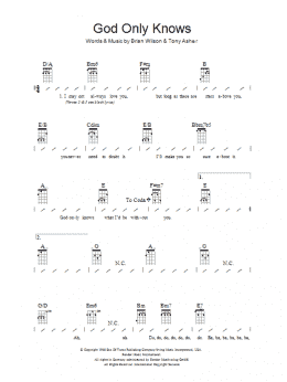 page one of God Only Knows (Ukulele Chords/Lyrics)