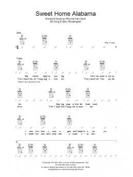 page one of Sweet Home Alabama (Ukulele Chords/Lyrics)