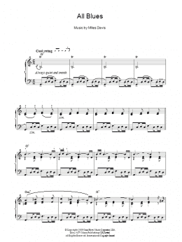 page one of All Blues (Piano Solo)