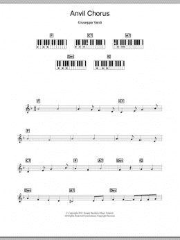 page one of Anvil Chorus (Piano Chords/Lyrics)