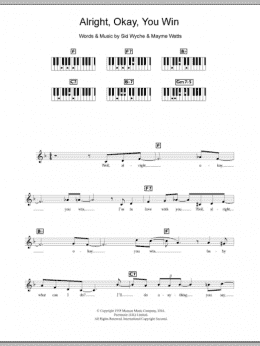 page one of Alright, Okay, You Win (Piano Chords/Lyrics)