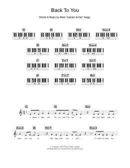 page one of Back To You (Piano Chords/Lyrics)