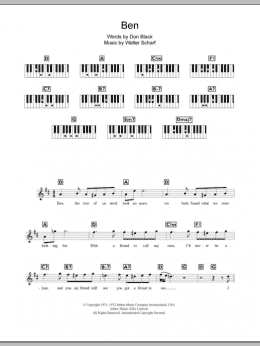 page one of Ben (Piano Chords/Lyrics)