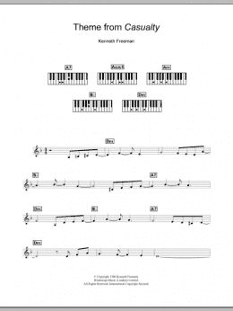 page one of Theme from Casualty (Piano Chords/Lyrics)