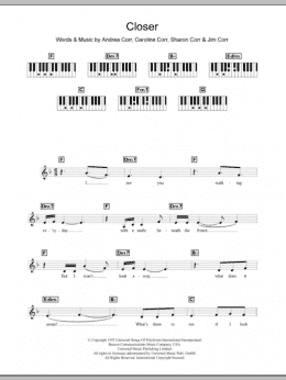 page one of Closer (Piano Chords/Lyrics)