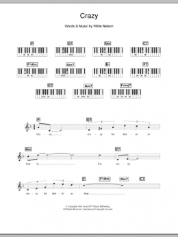 page one of Crazy (Piano Chords/Lyrics)