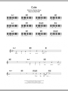 page one of Cute (Piano Chords/Lyrics)