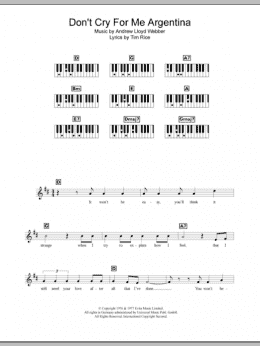 page one of Don't Cry For Me Argentina (Piano Chords/Lyrics)