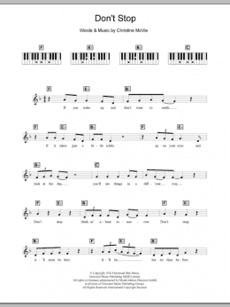 page one of Don't Stop (Piano Chords/Lyrics)