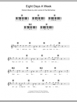 page one of Eight Days A Week (Piano Chords/Lyrics)