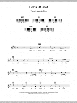 page one of Fields Of Gold (Piano Chords/Lyrics)