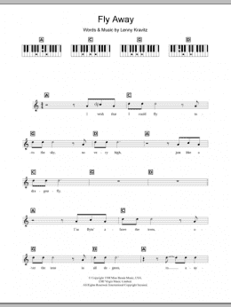 page one of Fly Away (Piano Chords/Lyrics)