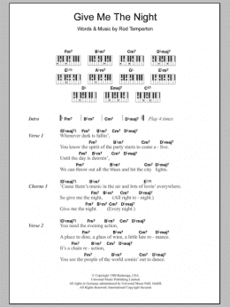 page one of Give Me The Night (Piano Chords/Lyrics)