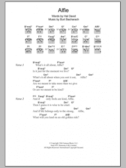 page one of Alfie (Guitar Chords/Lyrics)