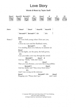 page one of Love Story (Guitar Chords/Lyrics)