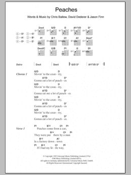 page one of Peaches (Guitar Chords/Lyrics)