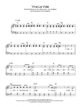 page one of Viva La Vida (Easy Piano)