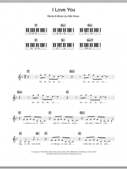 page one of I Love You (Piano Chords/Lyrics)